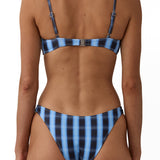 Beach Week Bandeau Bikini Top Midnight Plaid
