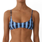 Beach Week Bandeau Bikini Top Midnight Plaid