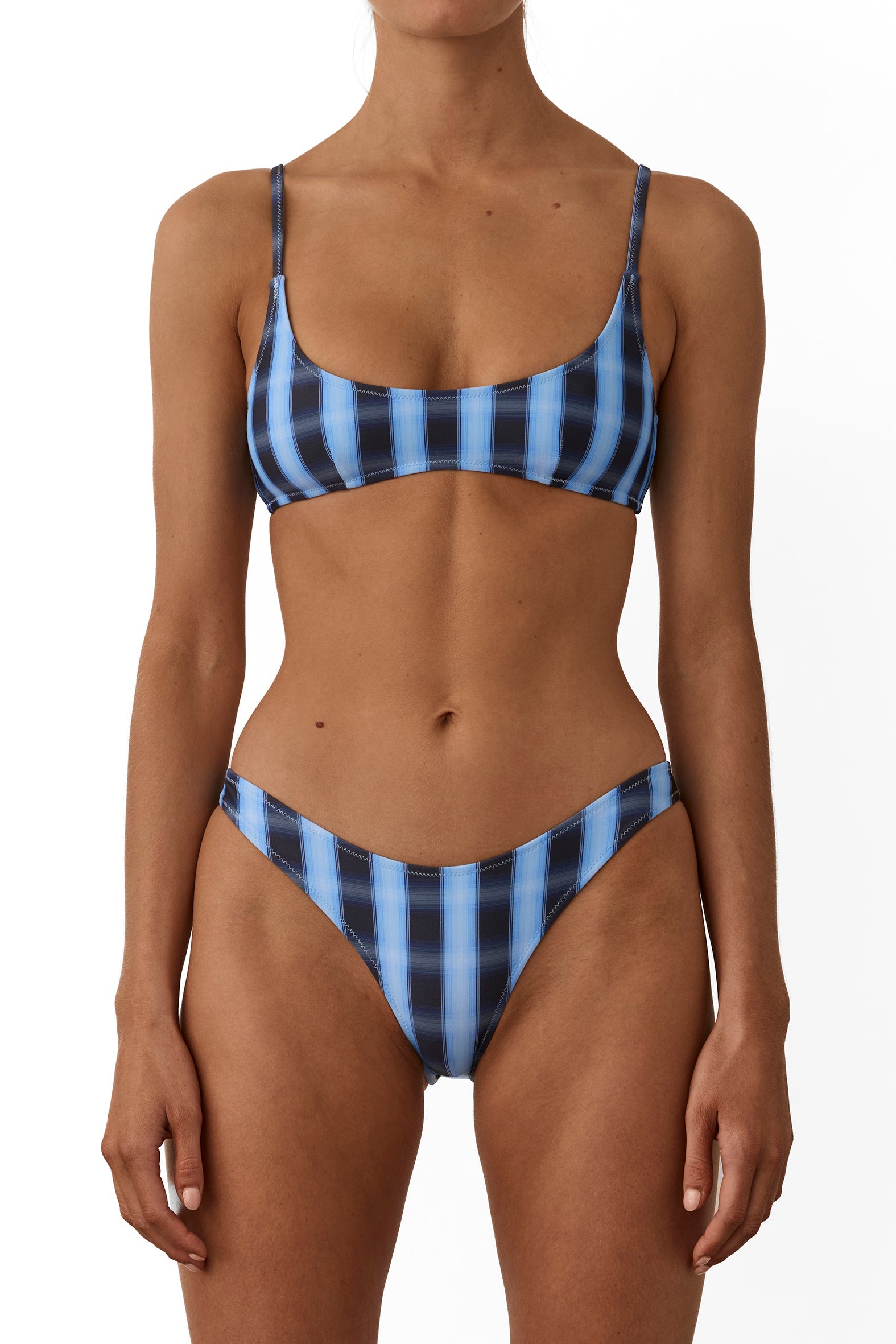 Beach Week High Hip Bikini Bottom Midnight Plaid