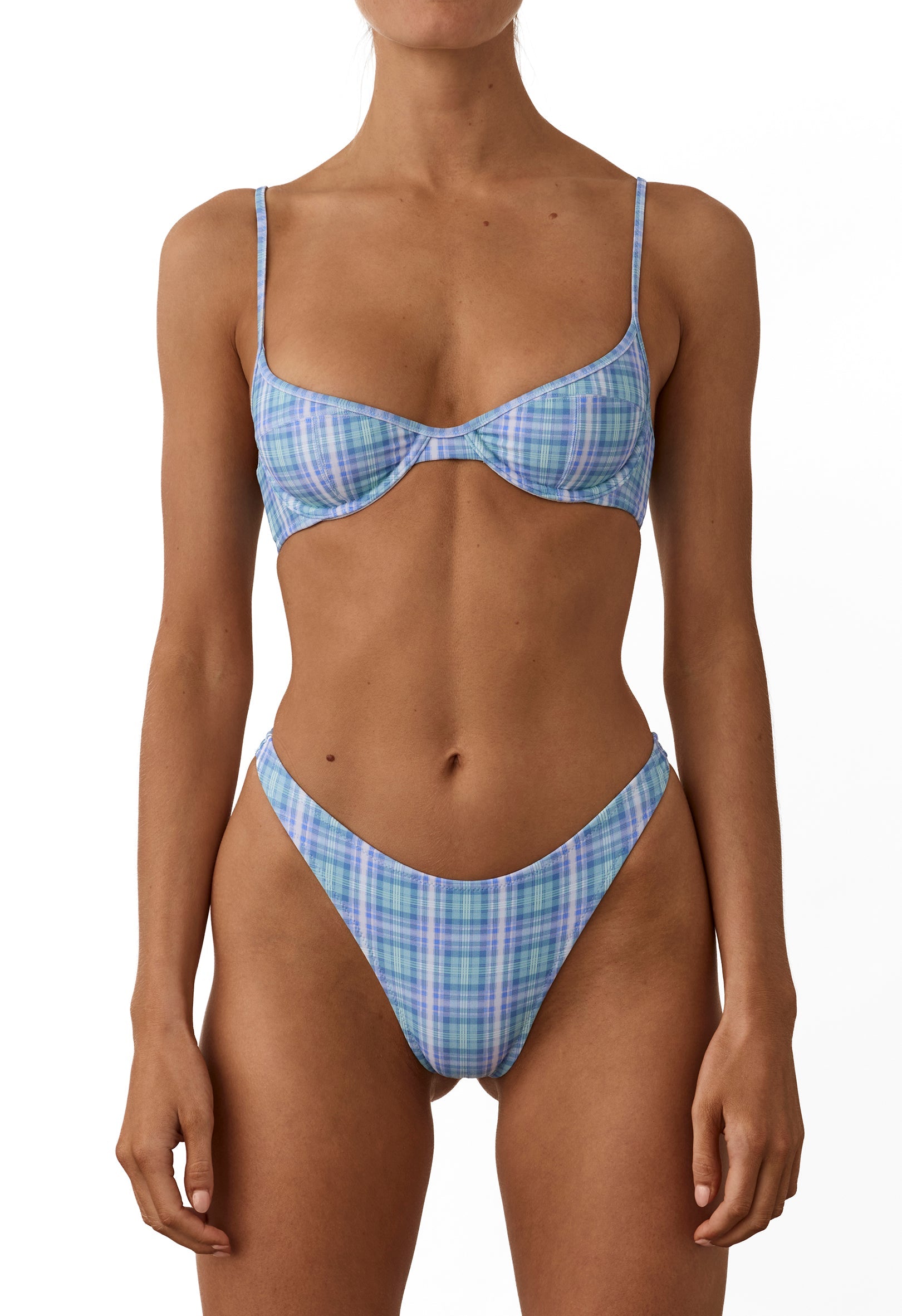 Beach Week Underwire Bikini Top Cove Check