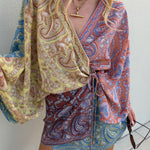 Boteh Caravane Silk Robe Dress Mesa Patchwork
