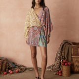 Boteh Caravane Silk Robe Dress Mesa Patchwork