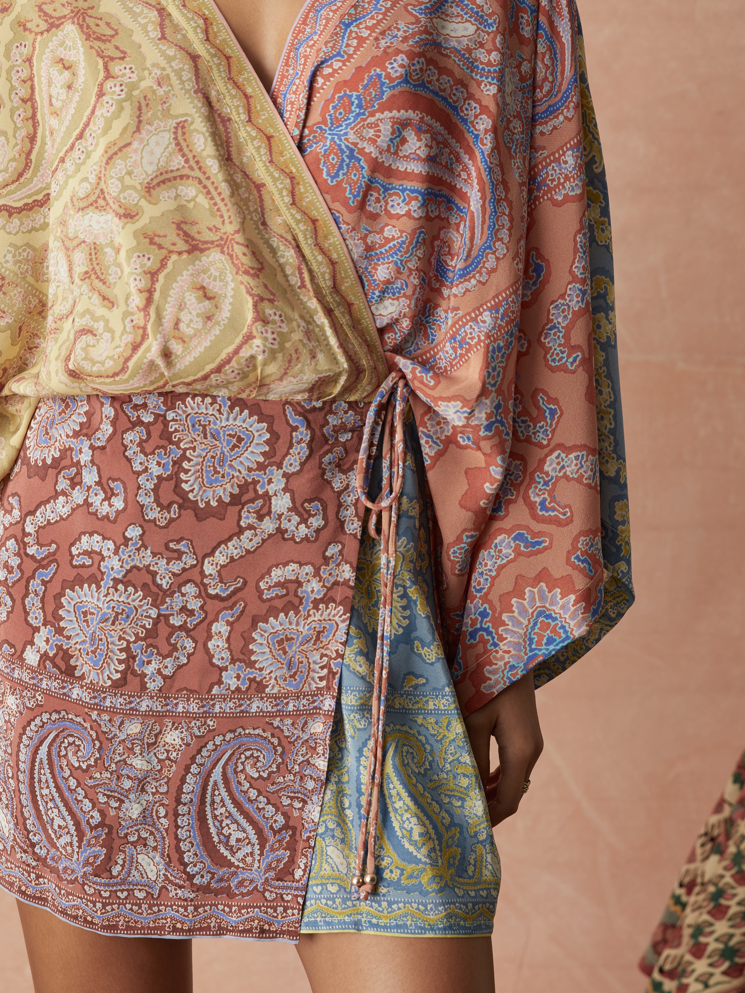 Boteh Caravane Silk Robe Dress Mesa Patchwork