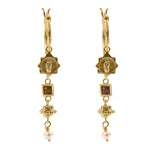 Cleopatra's Bling Jeanne Earrings with Garnet 18K Gold Plated front