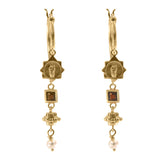 Cleopatra's Bling Jeanne Earrings with Garnet 18K Gold Plated front