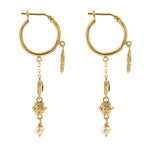 Cleopatra's Bling Jeanne Earrings with Garnet 18K Gold Plated side