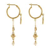 Cleopatra's Bling Jeanne Earrings with Garnet 18K Gold Plated side
