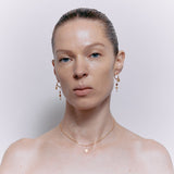 Cleopatra's Bling Jeanne Earrings with Garnet 18K Gold Plated worn