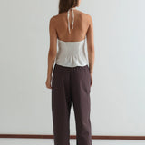 Close Halter Top - White