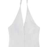 Close Halter Top - White