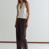 Close Halter Top - White