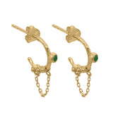 Urraca Earrings with Jade - 18K Gold Plated