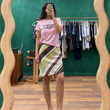 Vivia Skirt - Cafe Lemon Stripe