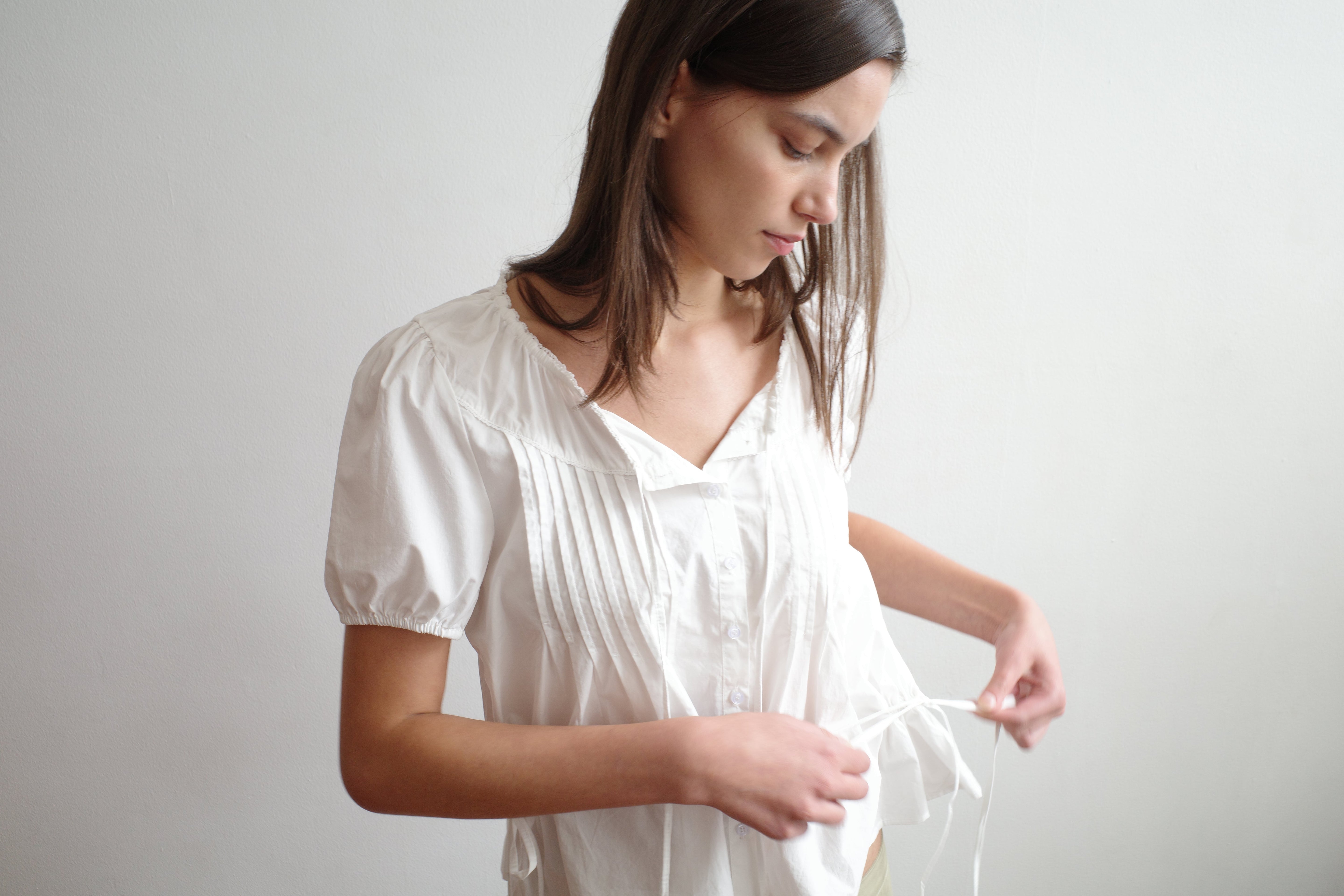 Deiji Studios Blouse Top White