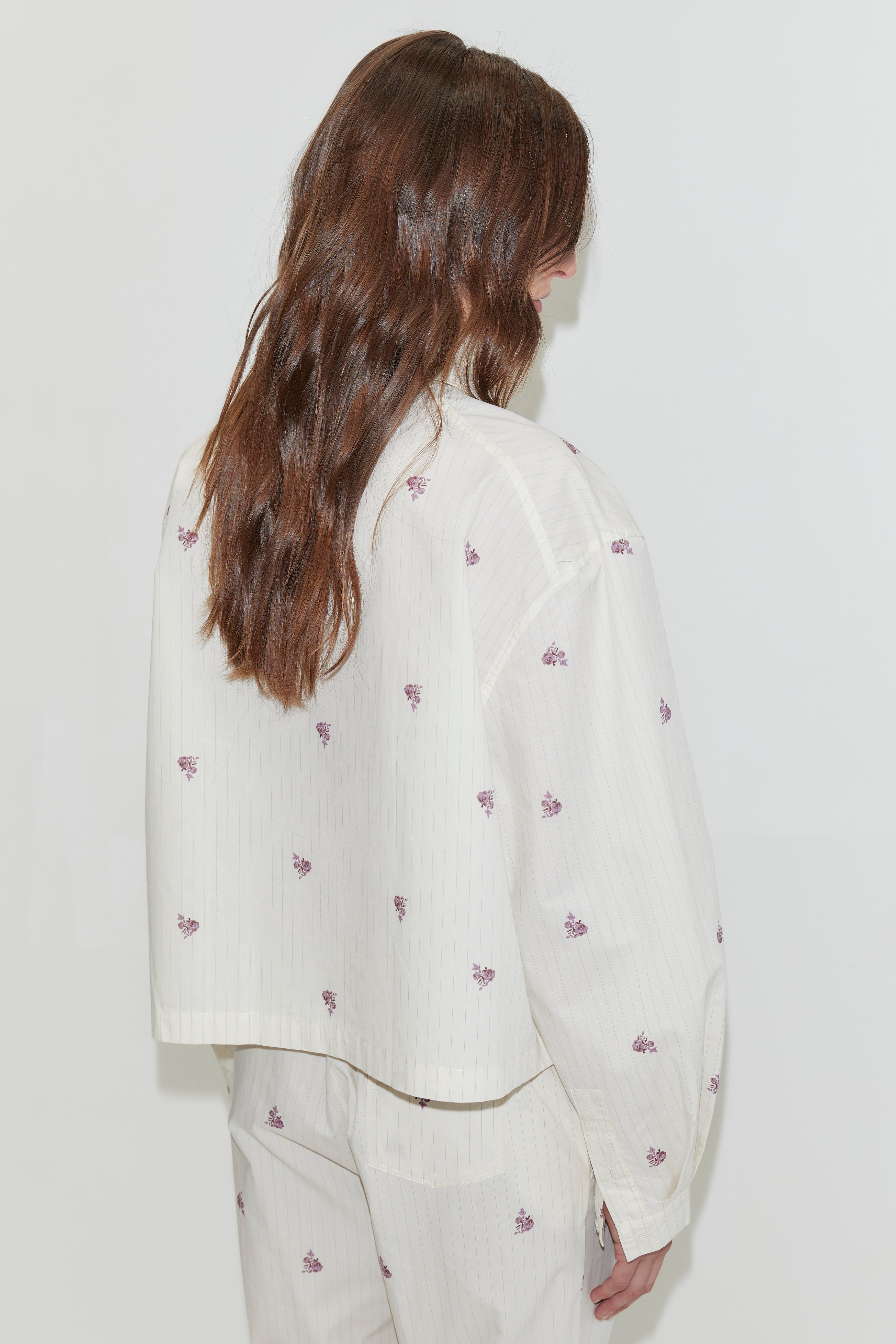 Deiji Studios Boxy Shirt Floral Stripe