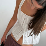Deiji Studios Lace Cami White