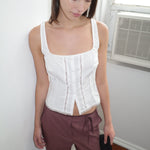 Deiji Studios Lace Cami White