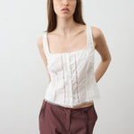 Deiji Studios Lace Cami White