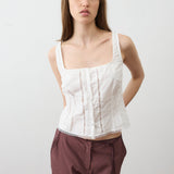 Deiji Studios Lace Cami White