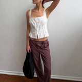 Deiji Studios Lace Cami White