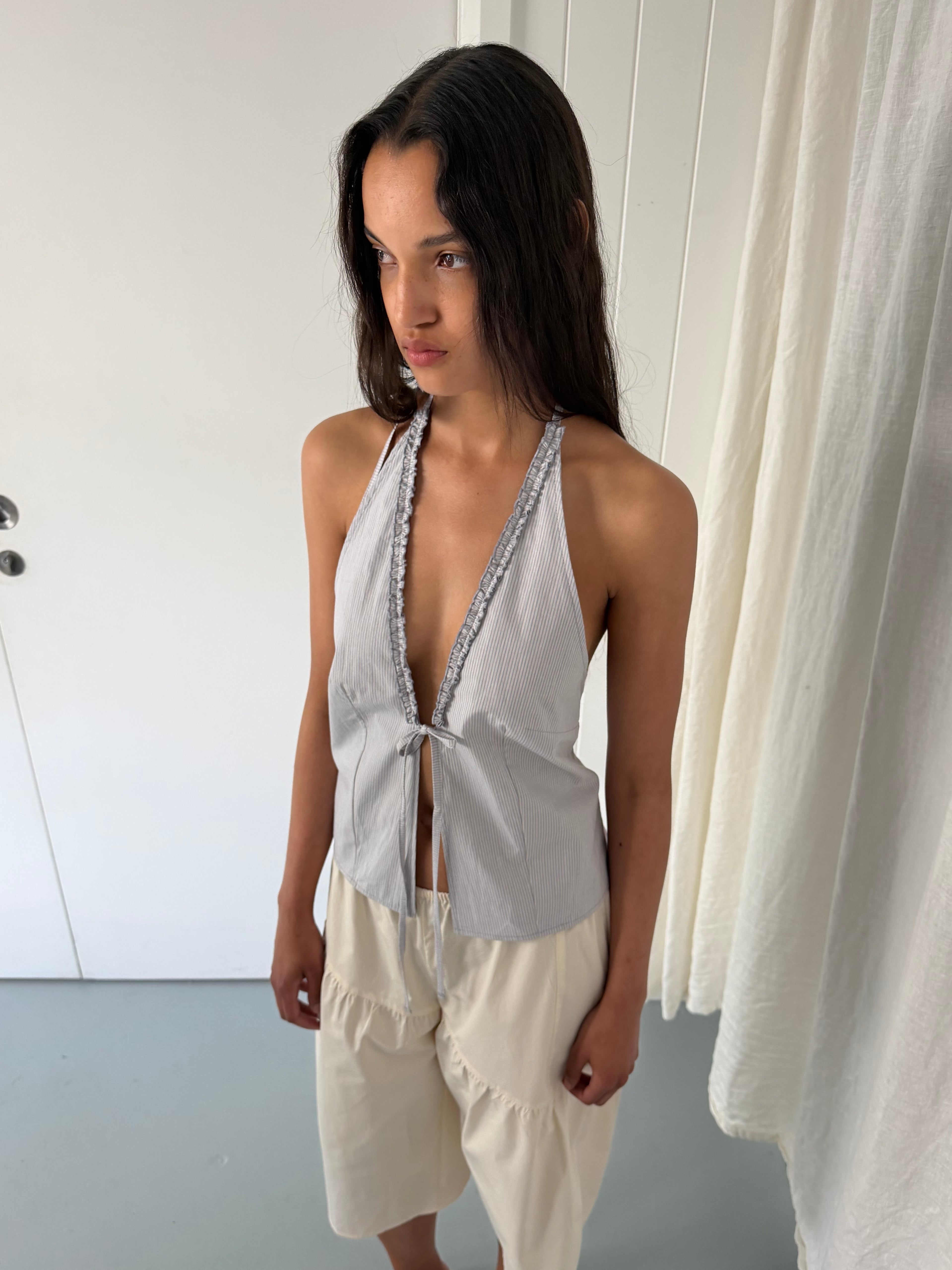 Deiji Studios Open Frill Halter Dream Stripe
