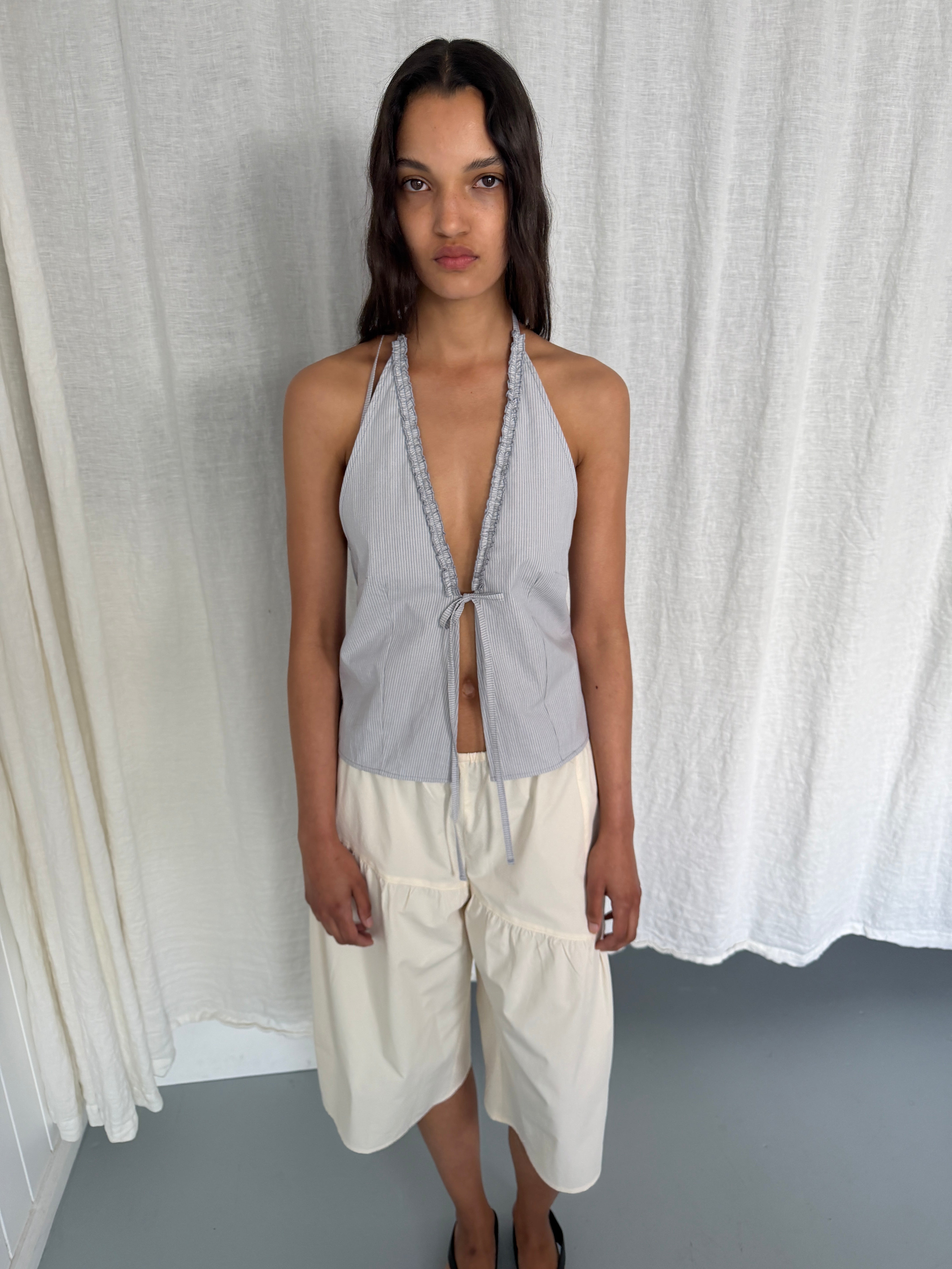Deiji Studios Open Frill Halter Dream Stripe