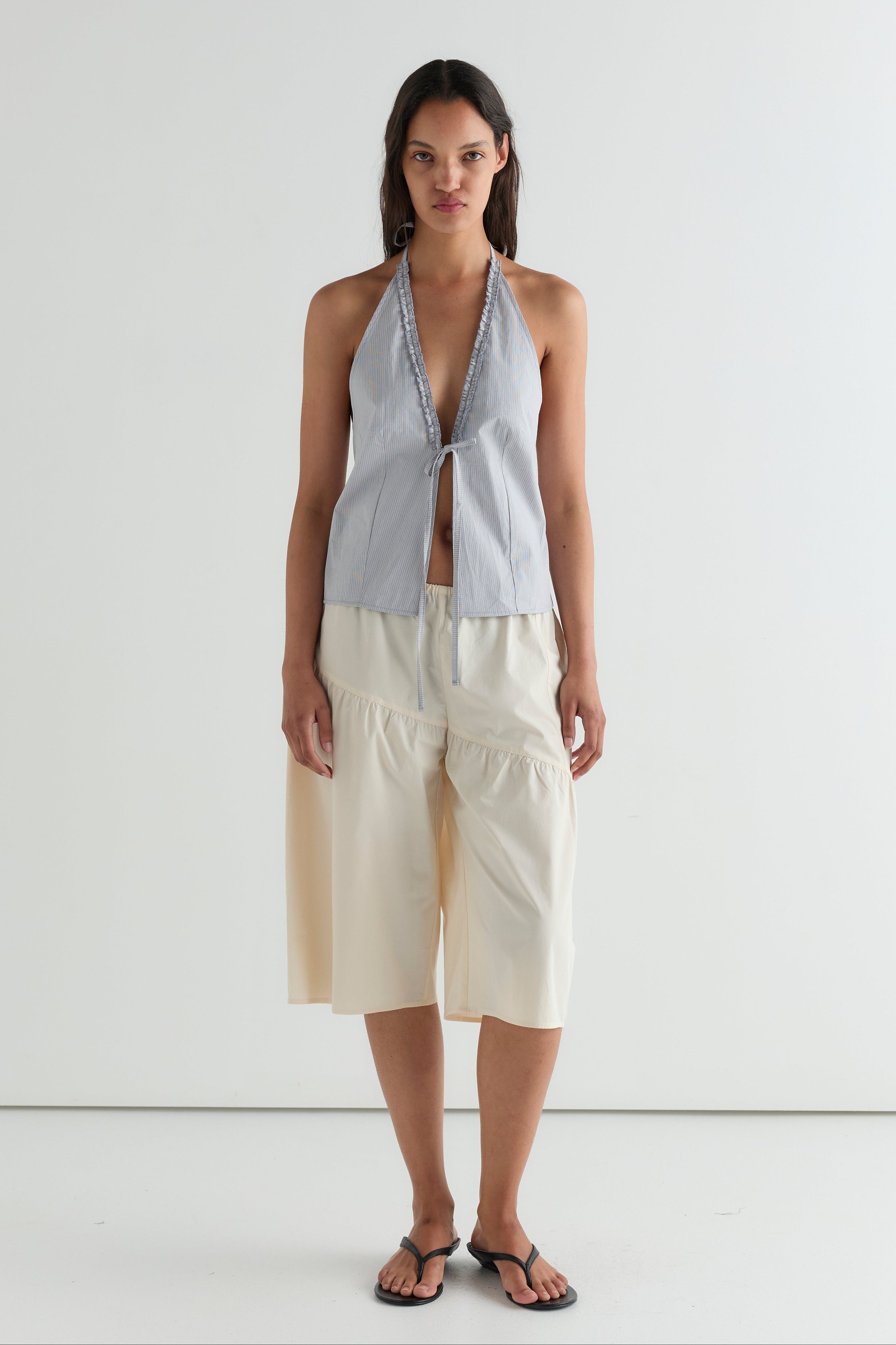 Deiji Studios Open Frill Halter Dream Stripe