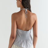 Deiji Studios Open Frill Halter Dream Stripe