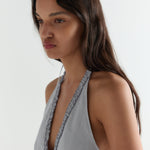 Deiji Studios Open Frill Halter Dream Stripe