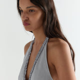 Deiji Studios Open Frill Halter Dream Stripe