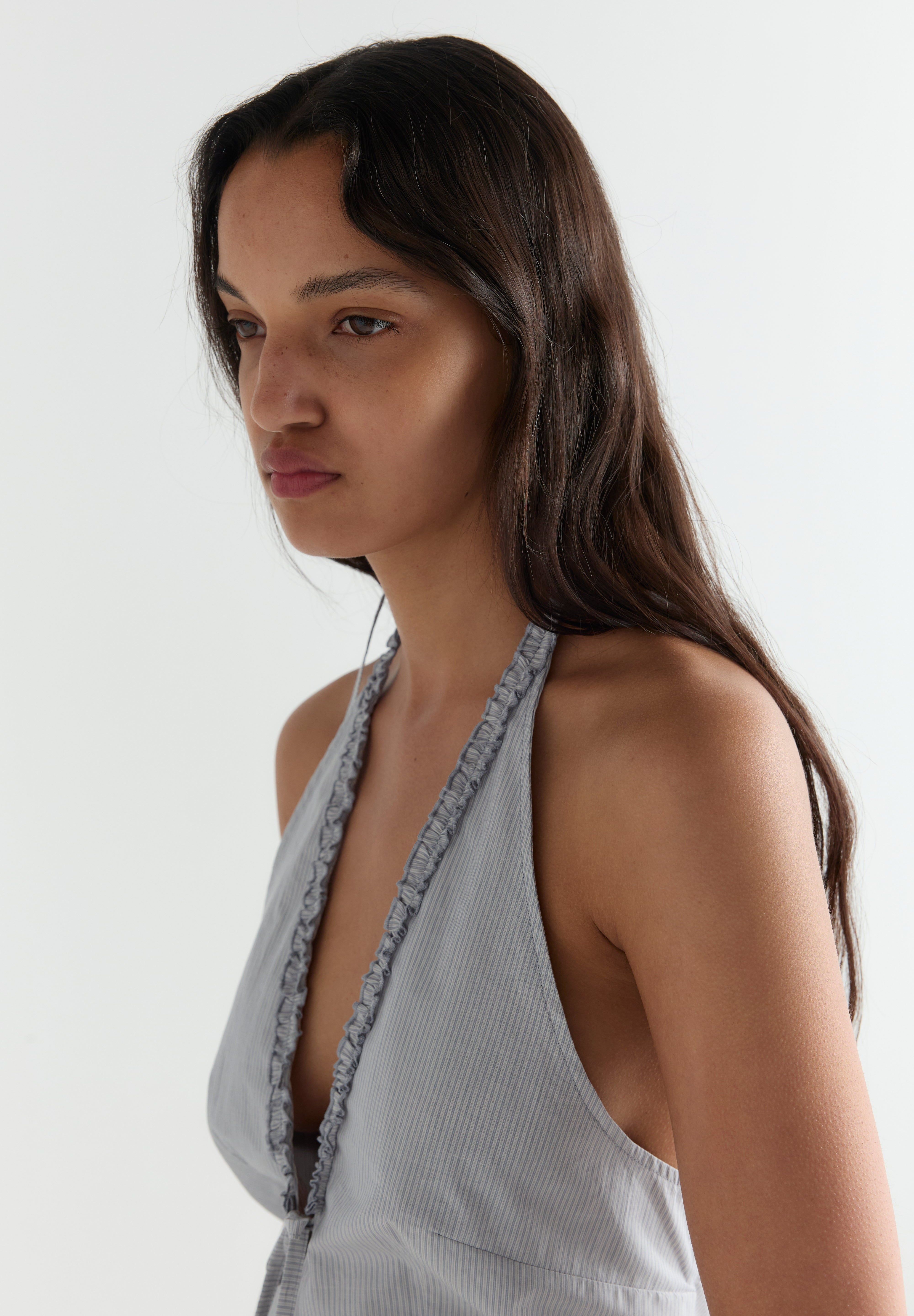 Deiji Studios Open Frill Halter Dream Stripe
