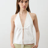 Deiji Studios Open Frill Halter White