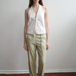 Deiji Studios Open Frill Halter White