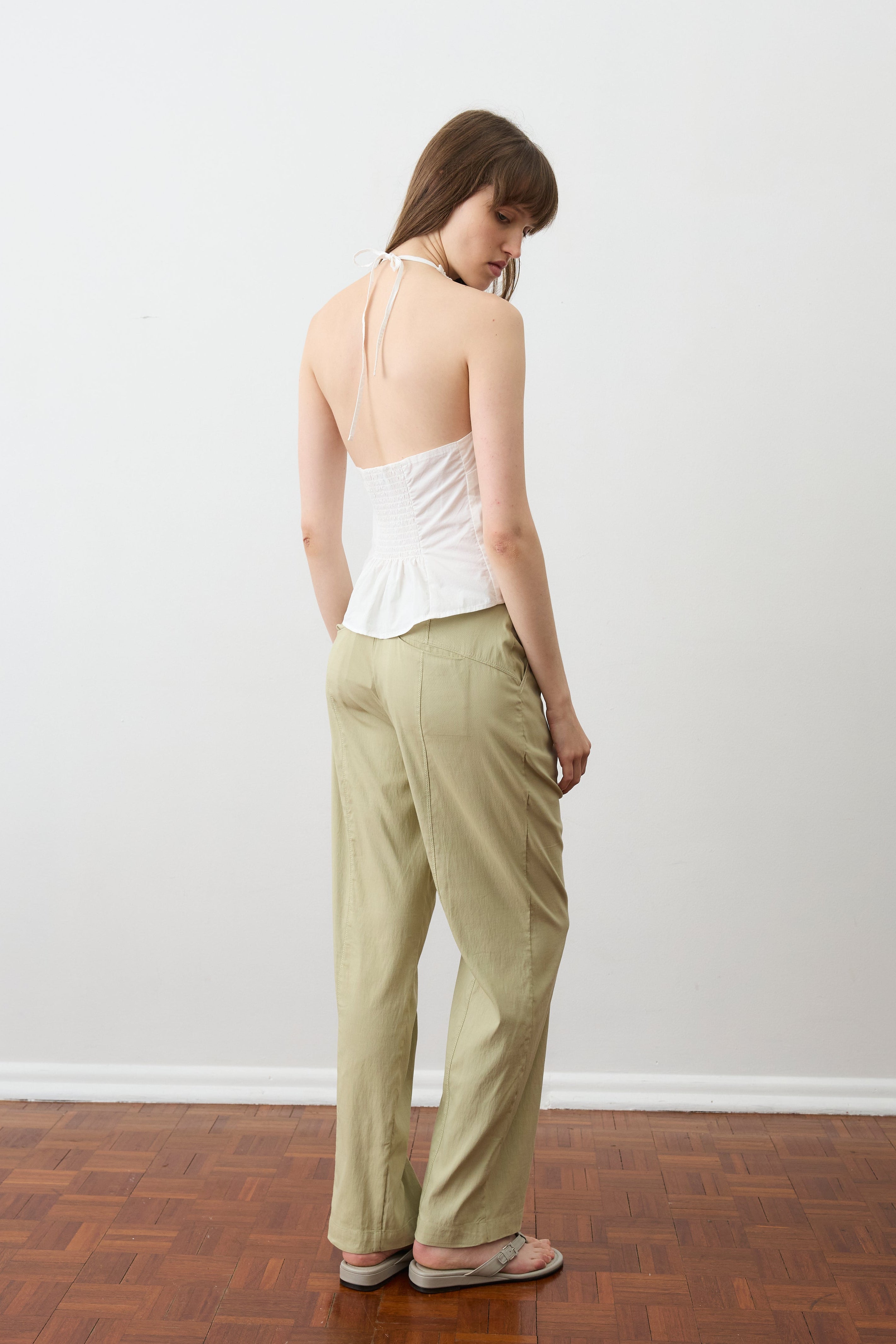 Deiji Studios Open Frill Halter White