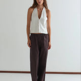 Close Halter Top - White