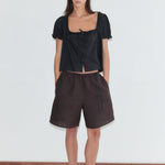 Deiji Studios Flounced Top Black