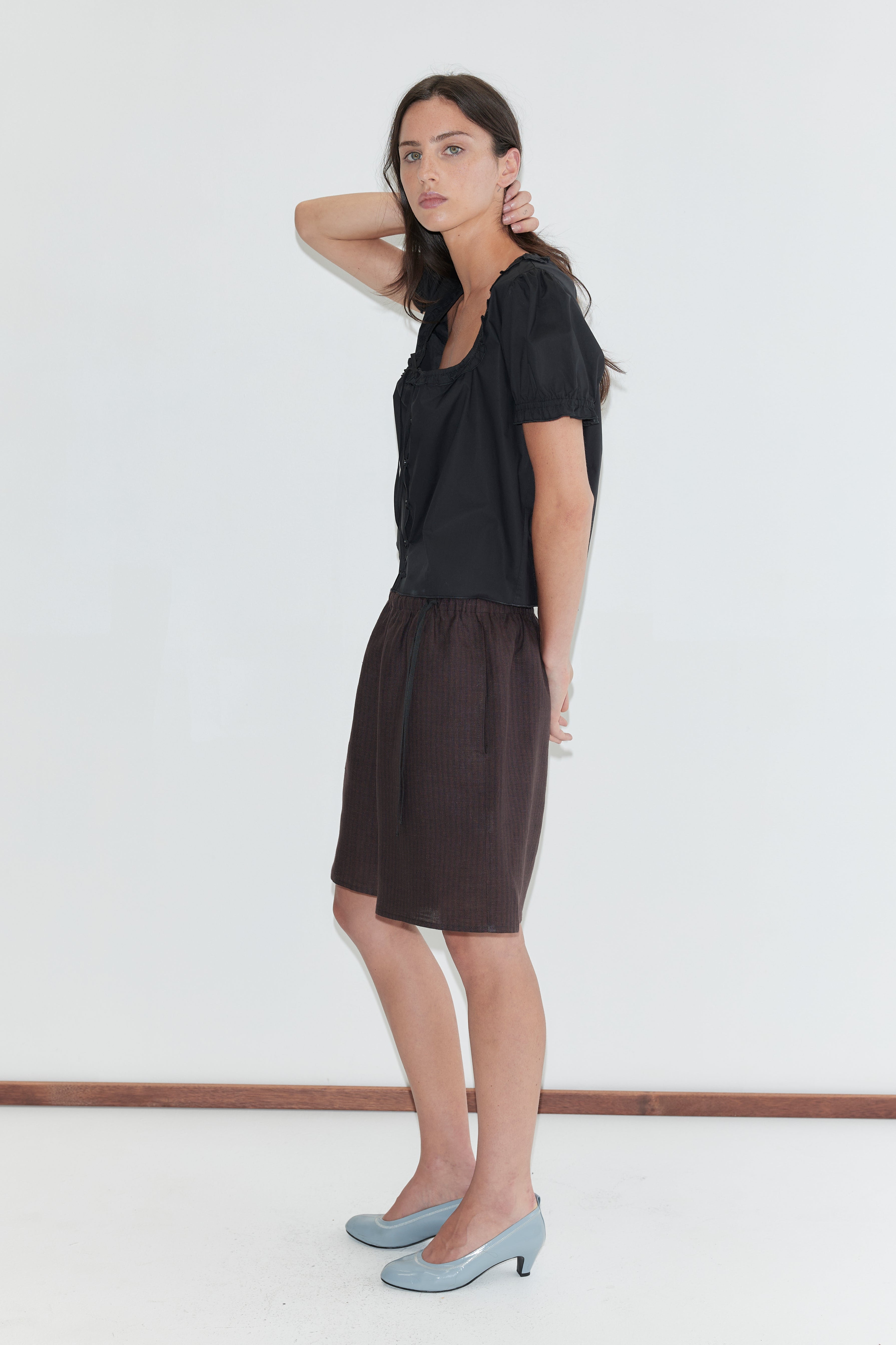 Deiji Studios Flounced Top Black