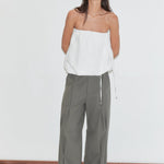 Deiji Studios Multi Pleat Pant Moss Stripe
