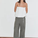 Deiji Studios Multi Pleat Pant Moss Stripe