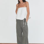 Deiji Studios Multi Pleat Pant Moss Stripe
