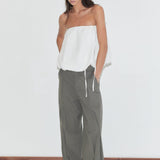 Deiji Studios Multi Pleat Pant Moss Stripe