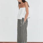 Deiji Studios Multi Pleat Pant Moss Stripe