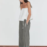 Deiji Studios Multi Pleat Pant Moss Stripe