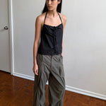 Deiji Studios Multi Pleat Pant Moss Stripe