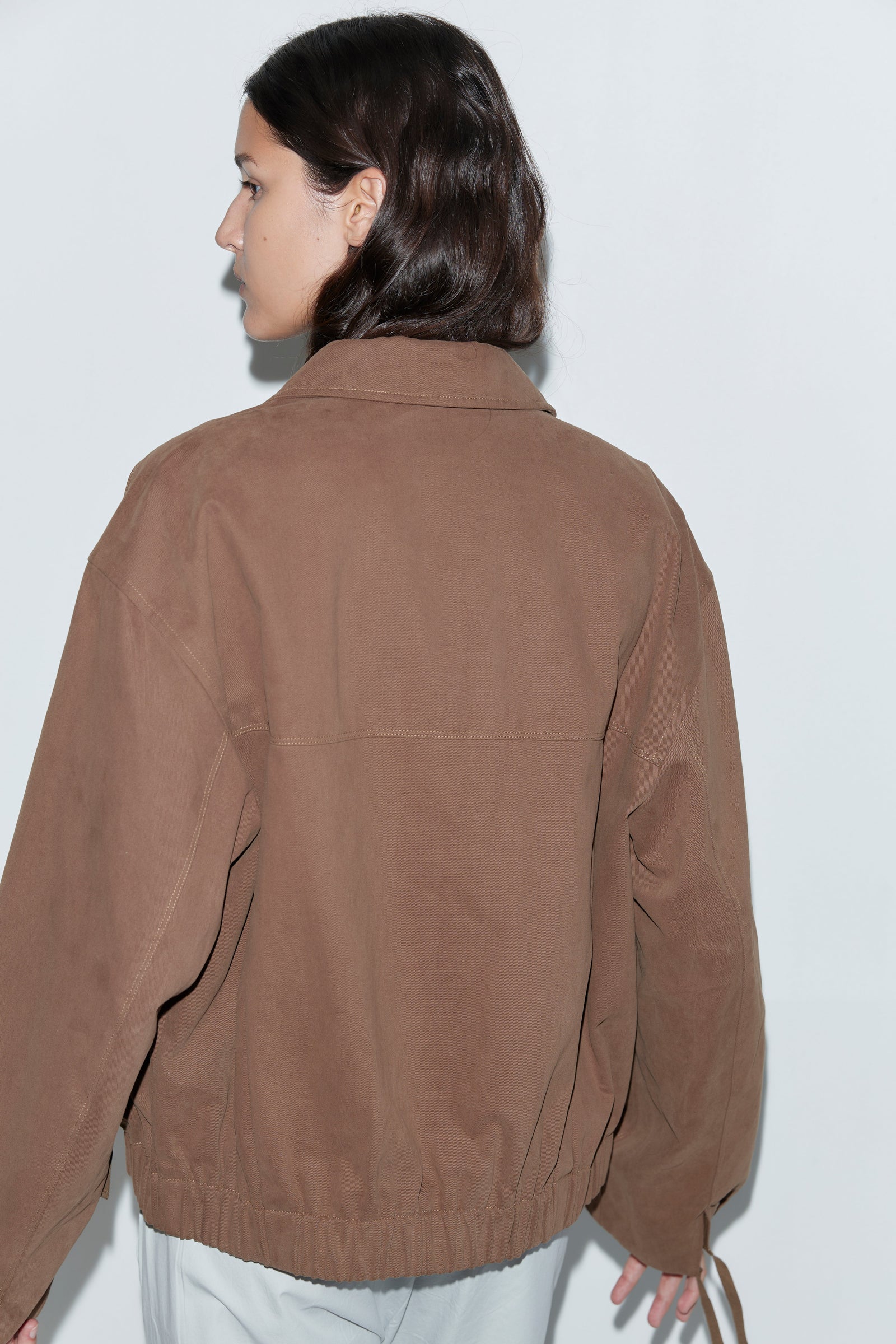 Deiji Studios Button Up Jacket in Brown – back view | Peggy Concept Store