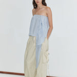Deiji Studios Cargo Pant in Stone – detail view of side tie pockets | Peggy Concept Store