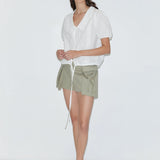 Fine Collar Top – White