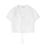 Fine Collar Top – White