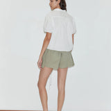 Fine Collar Top – White