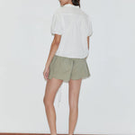 Deiji Studios Micro Pocket Short in Stone Green – back view | Peggy Concept Store
